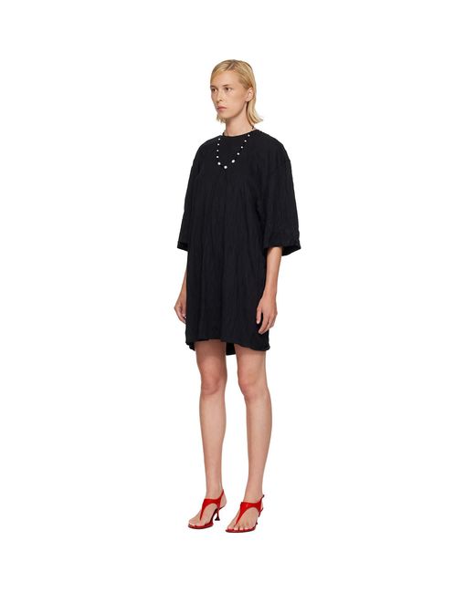 Totême Black Relaxed Tee Minidress