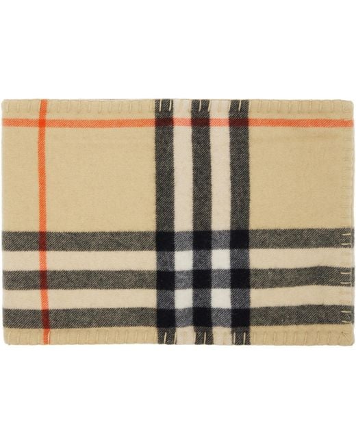 Burberry Black Check Cashmere Snood for men