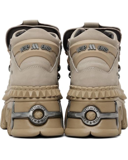 Vetements Metallic Taupe New Rock Edition Fire Platform Sneakers for men