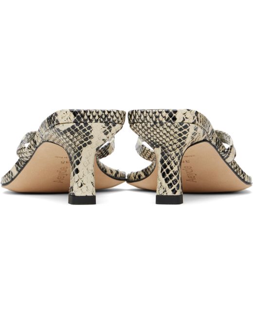 Aeyde Black Off- & Wilma Leather Toe-Post Heeled Sandals