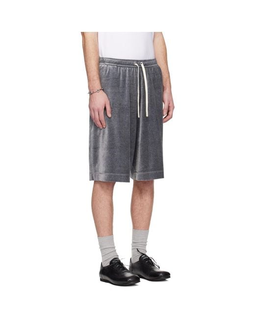 Lanvin Black Velvet Bermuda Shorts for men