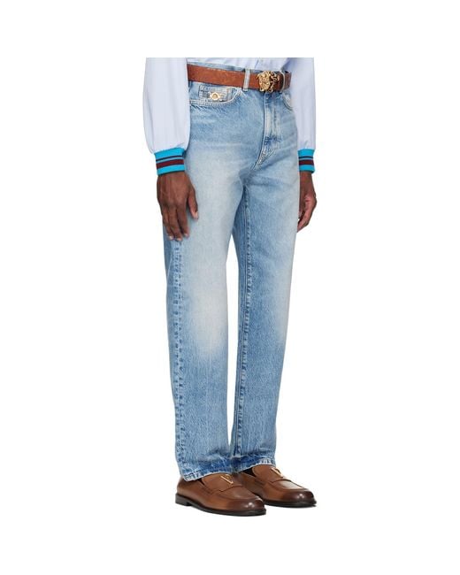 Versace Blue Pencil Jeans for men