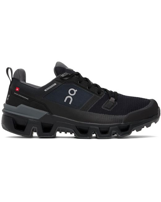 On Shoes Black Cloudwander Waterproof Sneakers for men