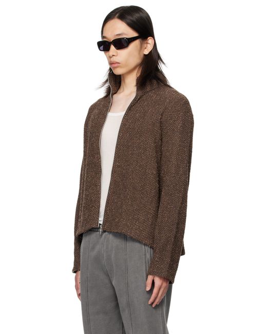 Our Legacy Brown Shrunken Fullzip Sweatshirt for men
