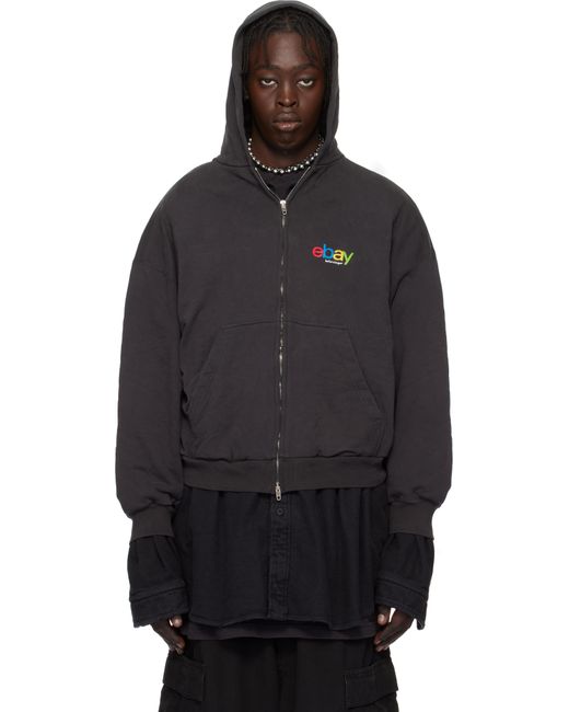 Balenciaga Ebay Edition Zip-Up Hoodie in Black for Men | Lyst UK
