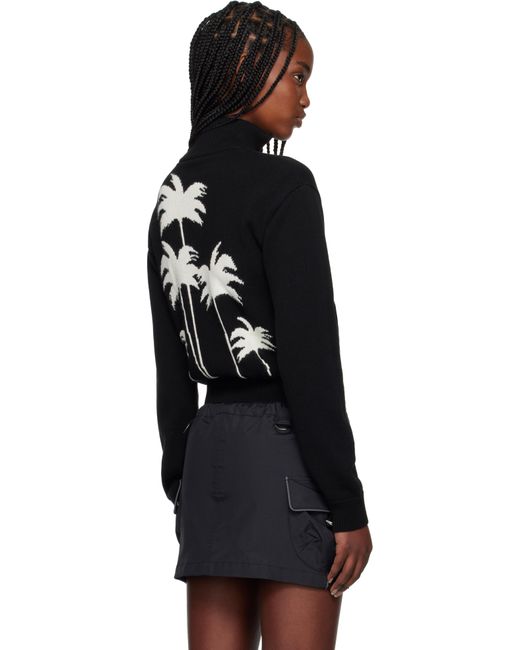 Palm Angels ブラック Palm Inlay ニット トラックジャケット Black