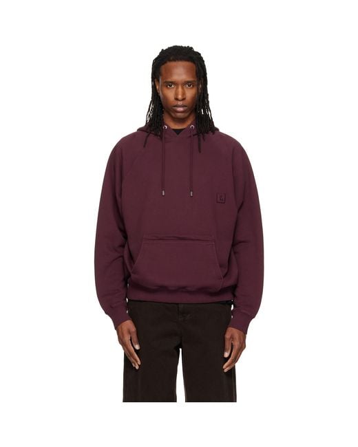 Wooyoungmi Red Burgundy Logo Hoodie for men