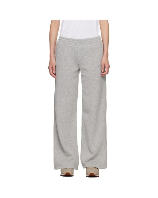 Anine Bing White Kacey Monogram Sweatpants