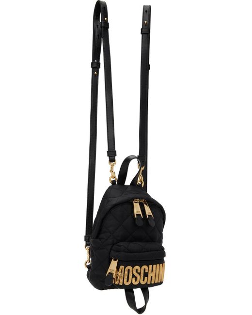 Moschino Black Mini Quilted Backpack