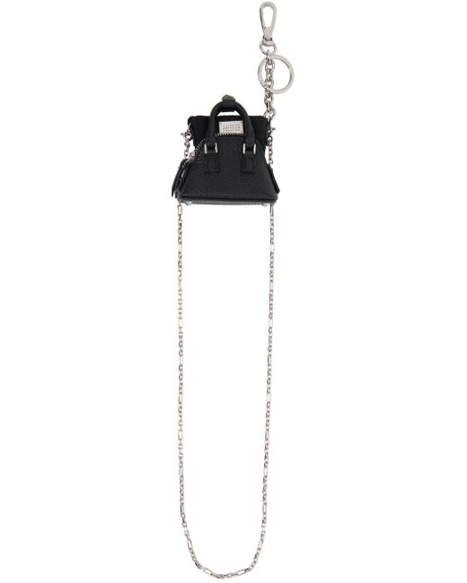 Maison Margiela Black Leather Keychain for men