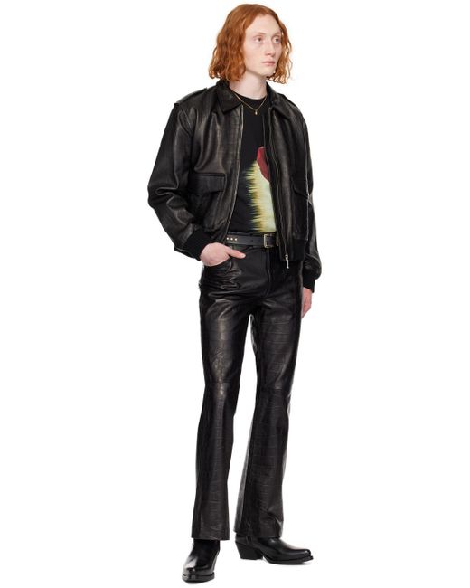 メンズ Ernest W. Baker クロコエンボス レザージャケット ブラック | Lyst