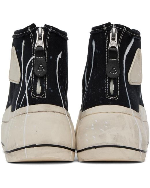 R13 Black & White Kurt Sneakers for men