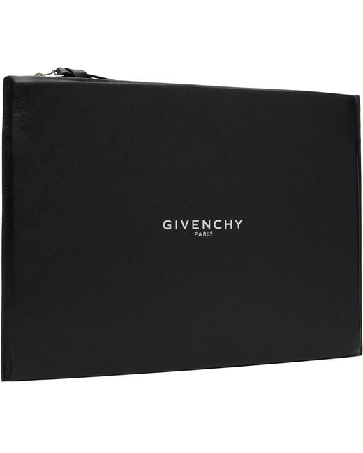 Givenchy Black Antigona Stamped Large Leather Pouch for men