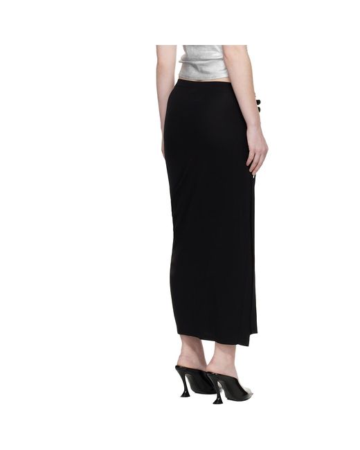 Rabanne Black Draped Midi Skirt