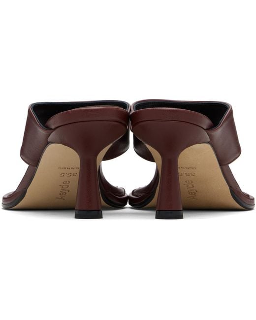 Aeyde Black Burgundy Olenna Thong Heeled Sandals