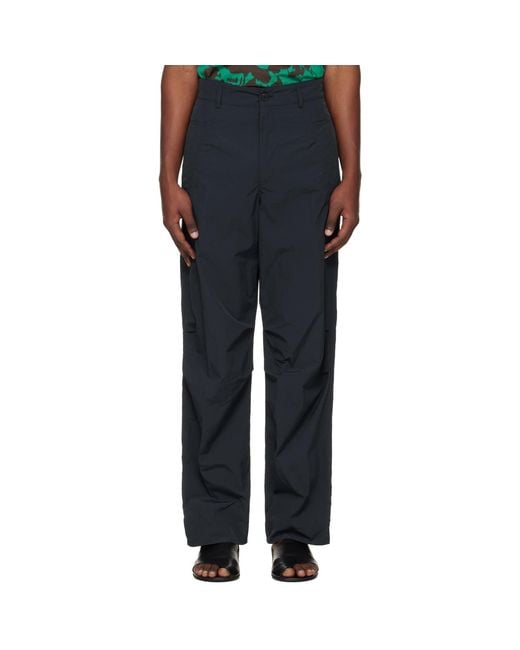 Dries Van Noten Black Taffeta Trousers for men