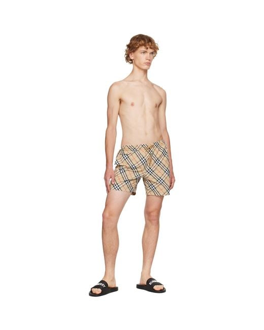 Burberry Natural Check Swim Shorts for men