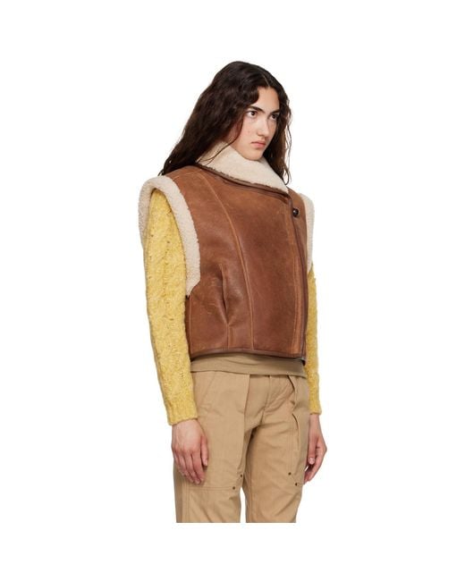Isabel Marant Brown Alime Shearling Vest
