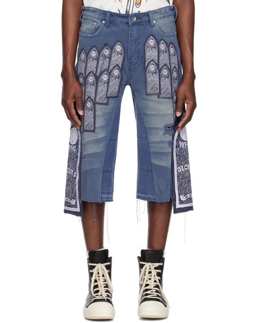メンズ Who Decides War ブルー Patch Arched カーペンター ショートパンツ Blue