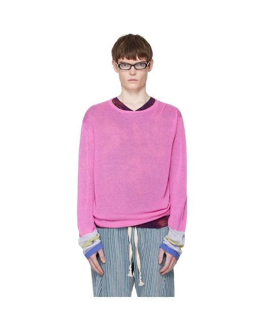 Edward Cuming Pink Limp Wrist Sweater for men