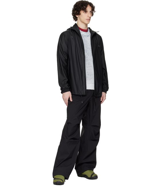 【関税込み】RAINS ブラック Suva Hardshell ワイドパンツ メンズ Rains ブラック Suva Hardshell ワイドパンツ ブラック