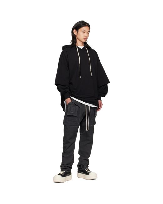 Rick Owens Gray Tower Creatch Drawstring Cargo Pants for men