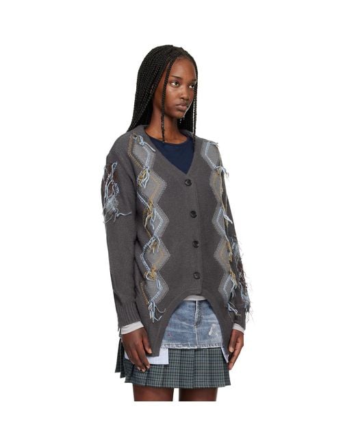 ANDERSSON BELL Black Gartered Argyle Cardigan