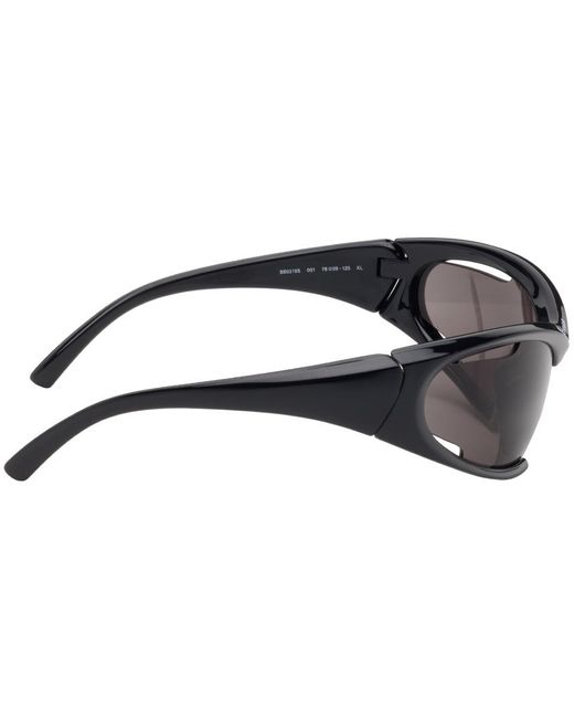 Balenciaga Black Dynamo Rectangle Sunglasses for men