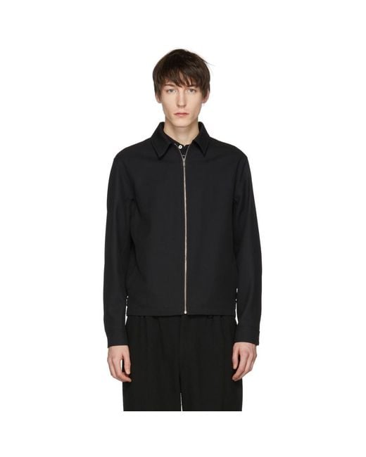 Lemaire Black Wool Zip Jacket for Men | Lyst Lemaire Black Wool Zip Jacket for Men | Lyst