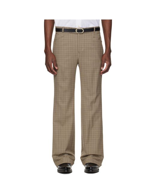 Ernest W. Baker Natural Cuffed 70S Trousers for men
