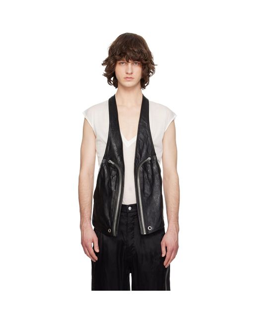 Rick Owens Temple Bauhaus Leather Vest in Black for Men | Lyst