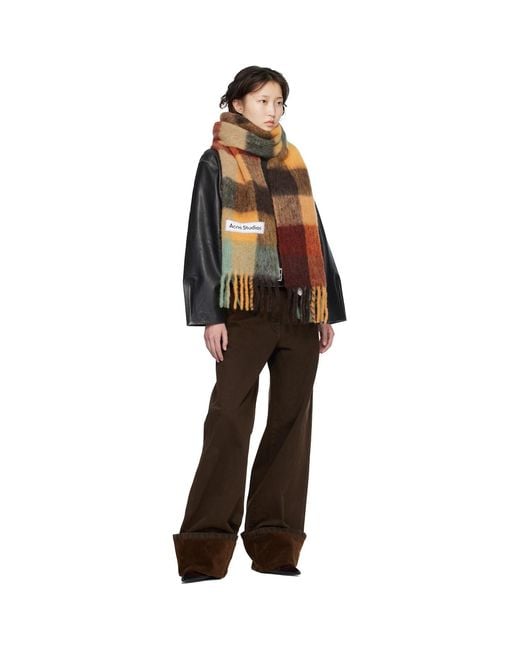 Acne Multicolor Mohair Checked Scarf