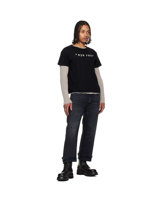 R13 Black 'Eye Roll' Boy T-Shirt for men