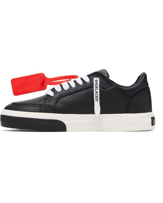 Off-White c/o Virgil Abloh Black Vulcanized Low Calf Sneakers for men