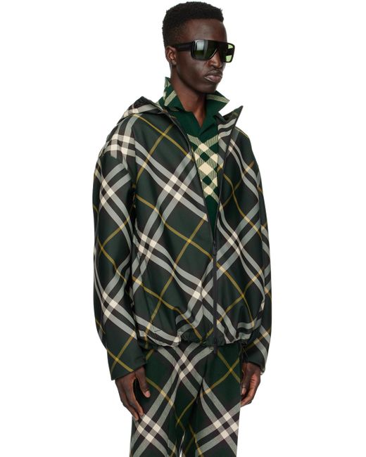 Burberry Black Green Check Jacket for men