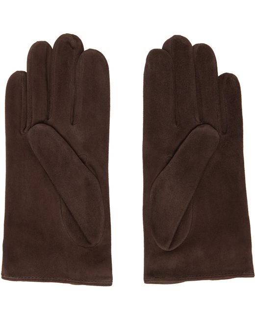 Handsome Stockholm Brown Essentials Suede Gloves for men