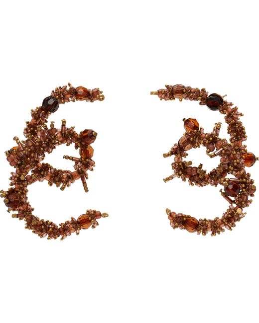 Dries Van Noten Black Embroide Earrings