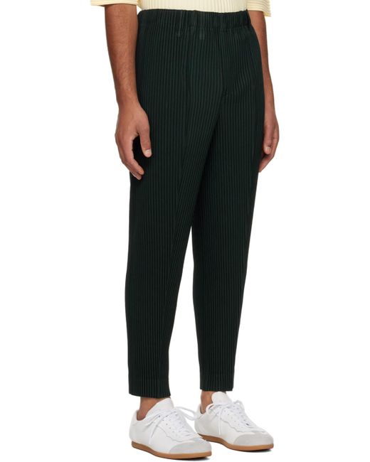 Homme Plissé Issey Miyake Black Homme Plissé Issey Miyake Green Compleat Trousers for men