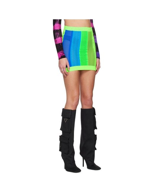 AGR Green Striped Miniskirt