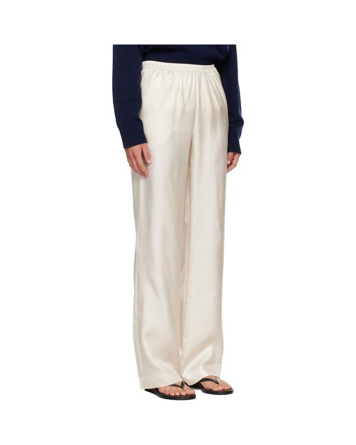 Loulou de Saison White Off- Alera Lds Silk Twill Trousers