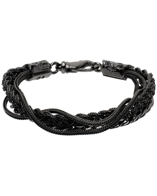 Bracelet-chainette étagé et tressé noir Emanuele Bicocchi pour homme en coloris Black