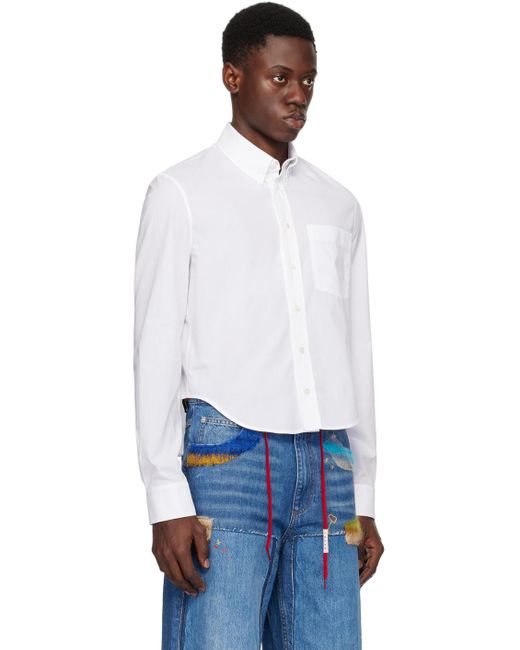 Marni White Cropped Long Sleeve Shirt for men