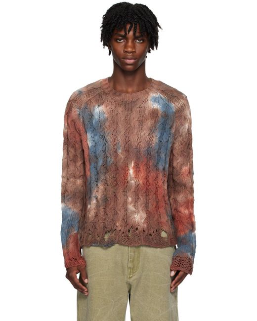 Acne Multicolor Kabio Tie-dye Cotton Knitted Jumper for men