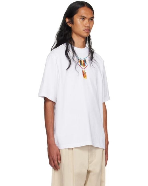 Marcelo Burlon White Feathers Necklace T-shirt for men