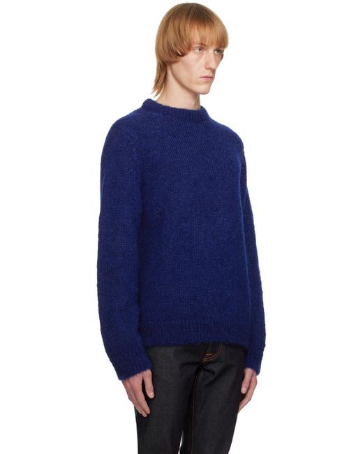 Nudie Jeans Blue Navy August Sweater for men