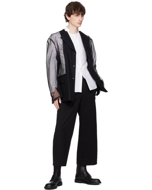 メンズ COMME DES GARÇON BLACK ブラック Sheer テーラードジャケット Black
