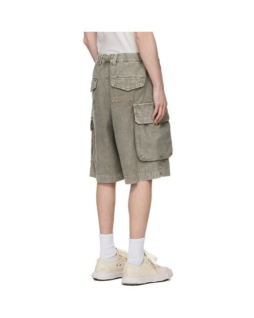 Maison Mihara Yasuhiro Multicolor Taupe Repaired Cargo Shorts for men