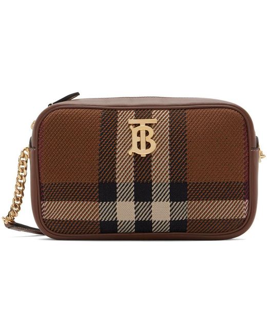 Burberry Leather Small Lola Check Camera Bag in Black for Men Lyst