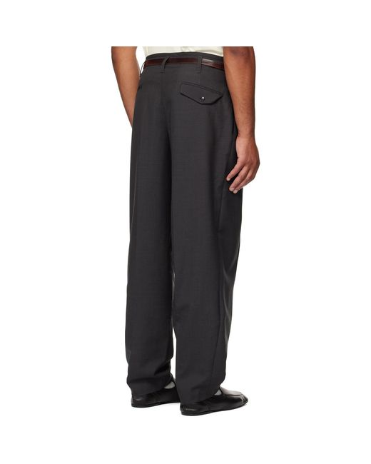 Lemaire Black Pleated Trousers for men