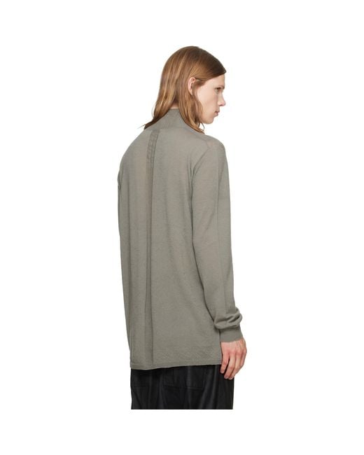 Rick Owens Gray Taupe Tower Oversized Turtleneck for men